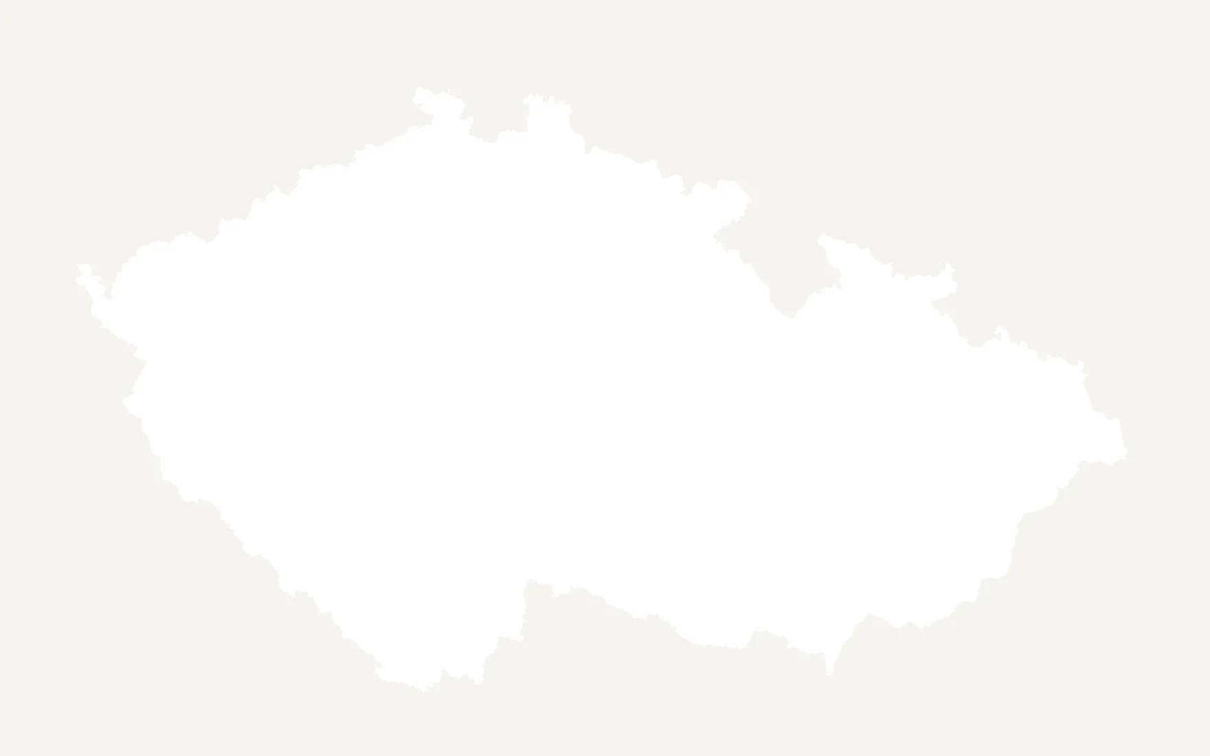 A map of Czechia's regions, still blank: nobody has drawn on it yet