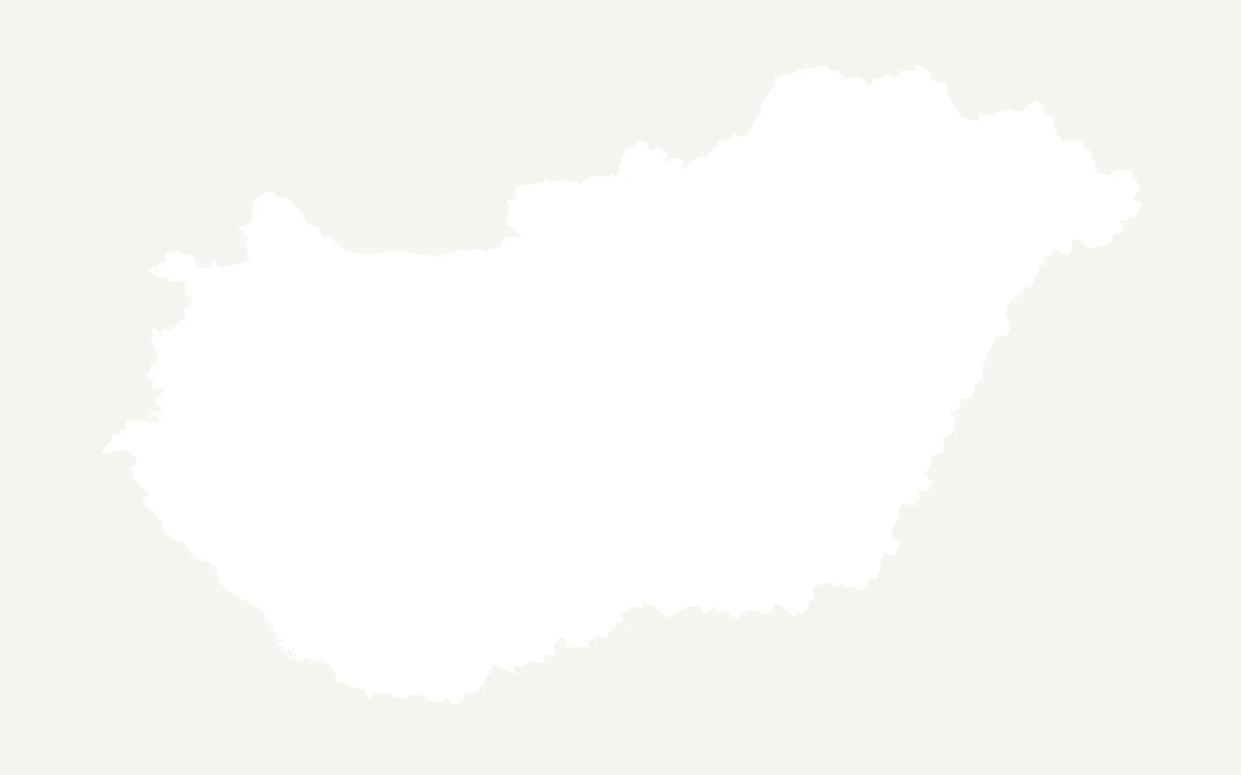 A map of Hungary's counties, still blank: nobody has drawn on it yet