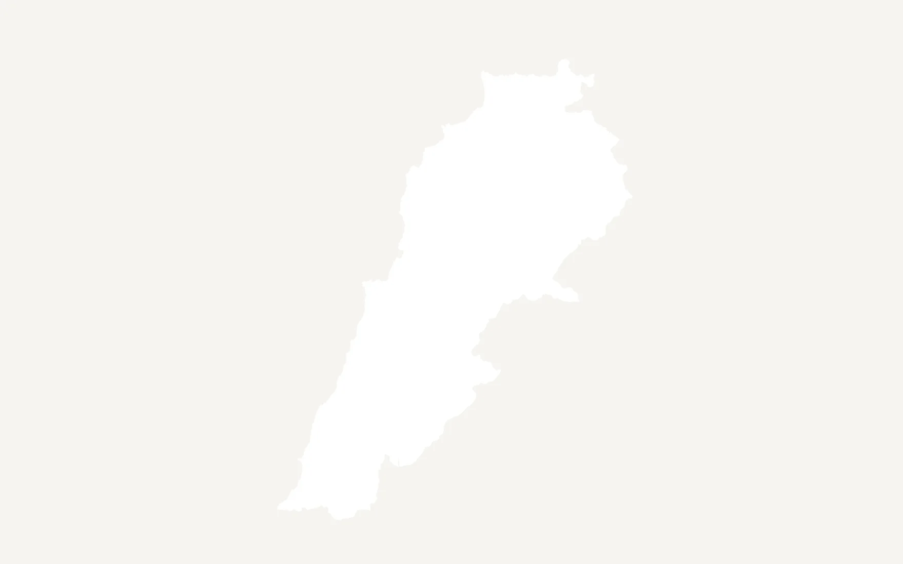 A map of Lebanon's districts, still blank: nobody has drawn on it yet