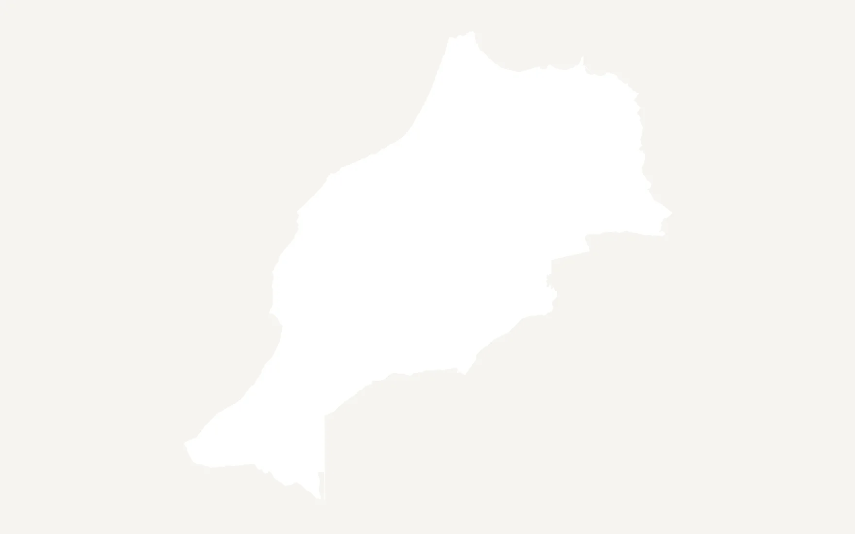 A map of Morocco's regions, still blank: nobody has drawn on it yet