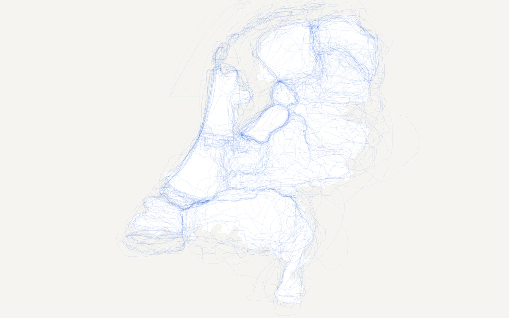 A map of the Netherlands's provinces, still blank: nobody has drawn on it yet