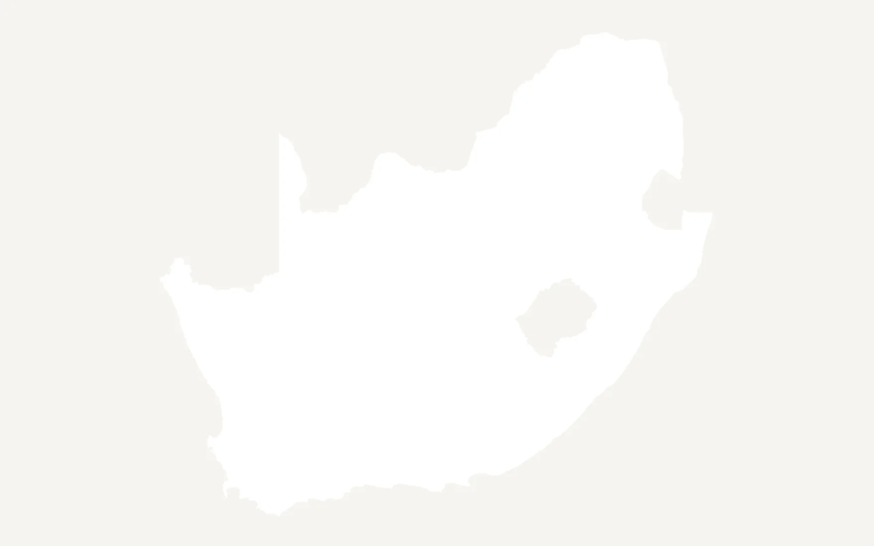 A map of South Africa's provinces, still blank: nobody has drawn on it yet