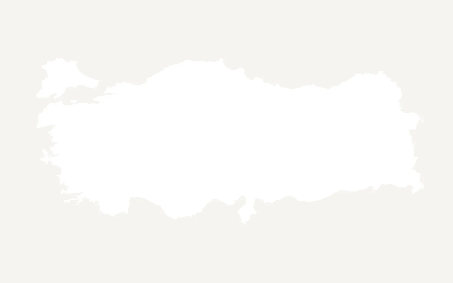 A map of Turkey's provinces, still blank: nobody has drawn on it yet