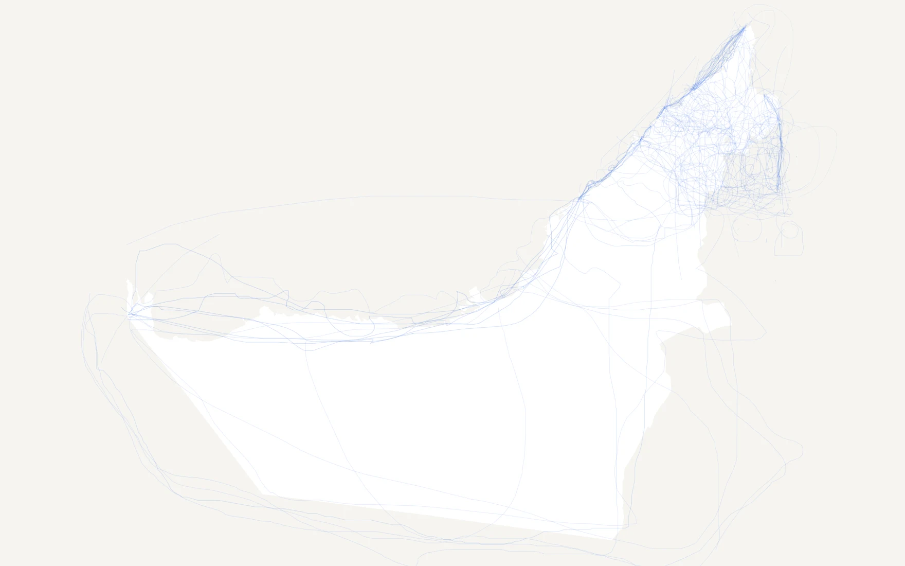 A map of the UAE's emirates, still blank: nobody has drawn on it yet